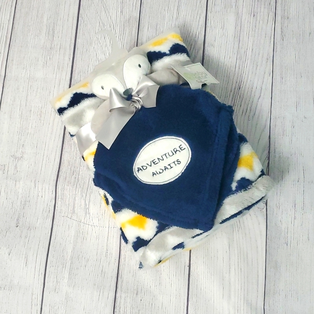 Brand New! Baby blanket with fox plush security blanket